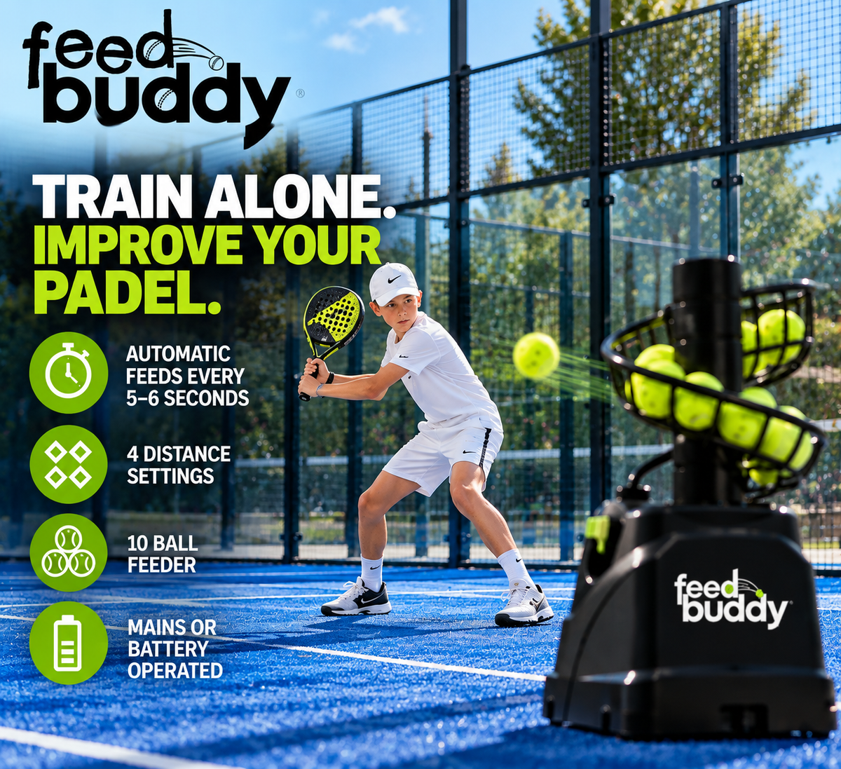 Feed Buddy - Automatic PADEL Ball Machine