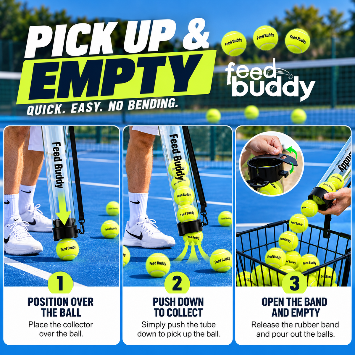 Feed Buddy Tennis Ball Collector Tube Hopper